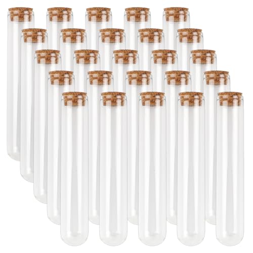 25pcs 50ml Glass Test Tubes with Cork Stoppers 25x140mm