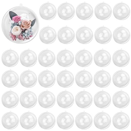 40 Pcs 4 Inch Clear Acrylic Fillable Balls, Christmas DIY Fillable Ornaments Balls, Acrylic Ornaments Ball for Christmas, Holidays, Weddings, Parties, and Home Decor - size: 40 Pcs 4 Inch Fillable Balls