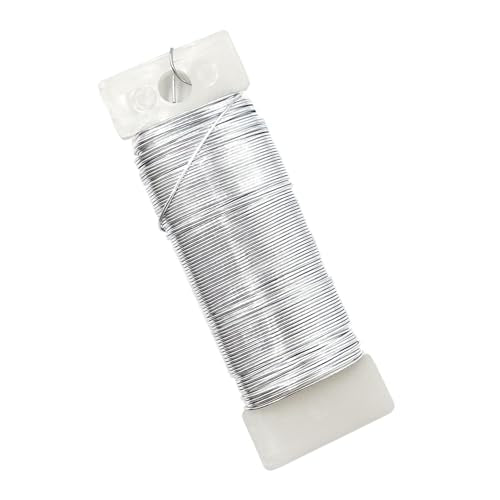 26 Gauge Silver Metal Floral Wire, 38 Yards/35 Meters,for Christmas Wreaths,Tree Decoration,Flower Arrangement,Craft Wire,Flower Wire,Garden Wires,Flowers Bouquet Accessories,Jewelry Wires DIY - size: 26Gauge-Silver-1P/38Yards