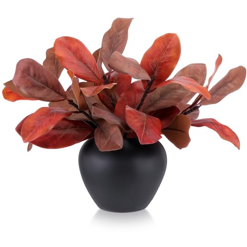 Thiccywoov 6 Pcs 18 Inch Fall Magnolia Stems 42 Artificial Magnolia Leaves