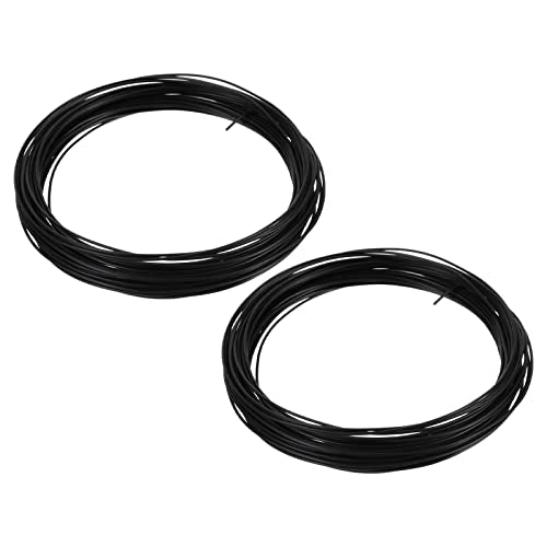 PATIKIL 1.0mm Bonsai Training Wire, 2 Rolls Floral Wire Stems Anodized Aluminum Tree Wire 65.6 Feet Total for Gardening Branch Fixing, Black - color: Black, size: 1.0mm
