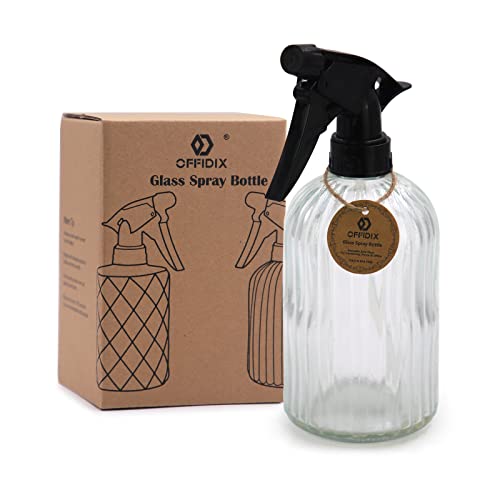 OFFIDIX Spray Bottle Glass Plant Mist Clear Watering Can for Inside 13.5oz - color: H-Clear