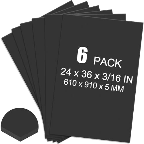ToLanbbt 6 Pack Black Foam Board, 24 x 36 x 3/16" Thick Foam Core Acid Free Poster Foamboard for Art Craft Projects, Painting, Displaying, Signage, Wedding, School - color: Black, size: 24x36"-6P