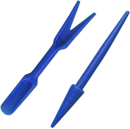 2Pcs Blue Mini Garden Hand Succulent Transplanting Tools, Widger Plastic Seedlings Dibber Sowing Digging Mini Garden Hand Tools for Home Gardens, Gardens Tool Sets