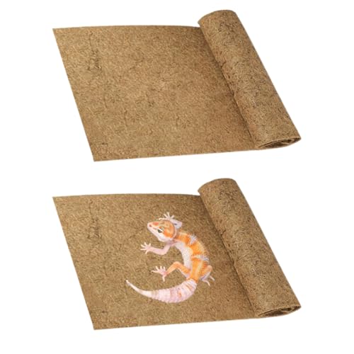 PINVNBY 2 Pcs Reptile Carpet Coconut Fiber Mat,Lizard Terrarium Substrate Liner Gecko Tank Flooring Bearded Dragon Tank Accessories Bedding for Snakes Chameleons Tortoises - size: 【2 PCS】