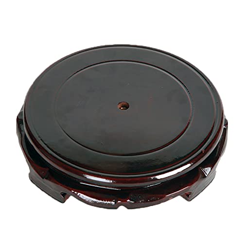 Chinese Wooden Rotatable Base Round Household Display Stand - color: Yes, size: 3.1'' inside diameter