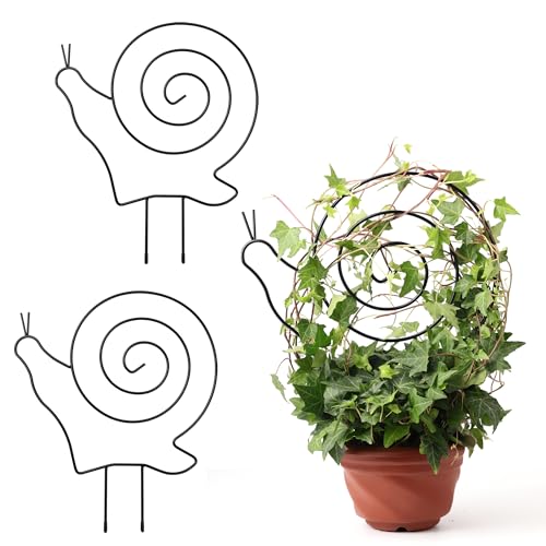 2 Pack Plant Trellis Indoor, 11" W x 13" H Small Trellis for Potted Plants, Decorative Trellis for Climbing Plants Indoor, Ideal for Vines on Tabletops, Balconies, Gardens and Lawns, Snail-Shaped - color: Snail-Shaped, size: 2 Pack - Snail-Shaped - 11"W x