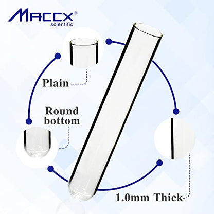 10ml Sturdy Glass Test Tubes, 16x100mm, Pack of 50, Borosilicate Glass Material, TTG016-050 - style: 50pcs of Vol.16ml(16x100mm)