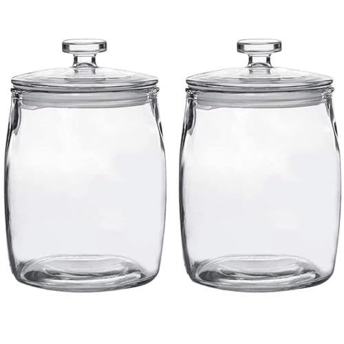 Ritayedet 2 Pack Cookie Jar, Half Gallon Glass Jars with Lids, Candy Jar