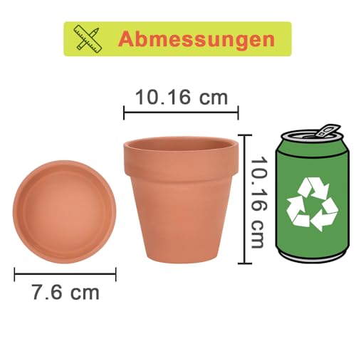 vensovo 4 Inch Terracotta Plant Pots with Saucer - 6 Pack Clay Flower Pots with Drainage, Great for Plants, Crafts, Wedding Favor - color: Brown