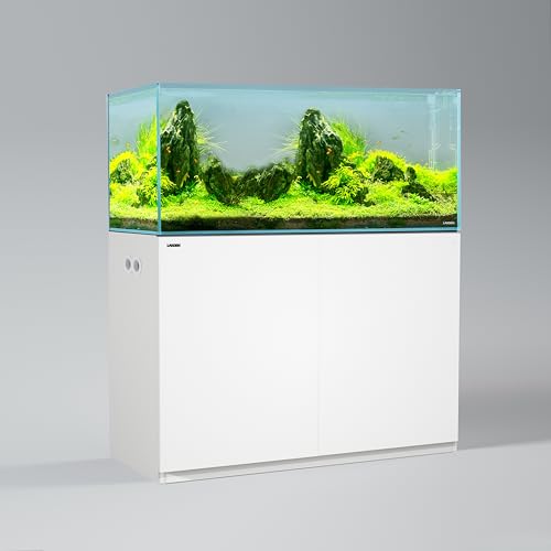 LANDEN Wooden Aquarium Stand & Cabinet, 105 Gallon Fish Tank, 47.2x23.6in | Matte white finish; 120x60x80cm, 31.5in tall; enclosed storage hides wires and gear; fresh, salt, planted or reptile setups - color: White-fig8_inlet, size: W47.2xD23.6xH31.5in(12
