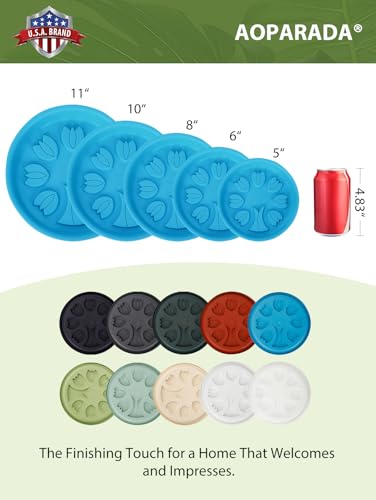 8‑Pack Tulip‑Design Plastic Plant Saucer Drip Tray, 5 Inch(Blue) - color: Blue, size: 5"(8Pack)