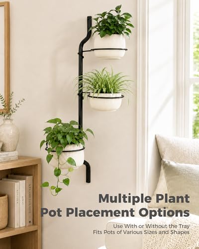 Bamworld Rotating Window Wall Plant Shelves Plant Shelf Indoor Metal Plant Stand Holder 3 Tiered Floating Plant Shelf Hanger Indoor Window Sill Gifts