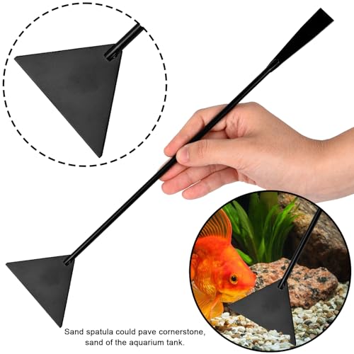 4Pcs Stainless Steel Aquascape Tool Kit with Tweezers Scissors Spatula - color: Black