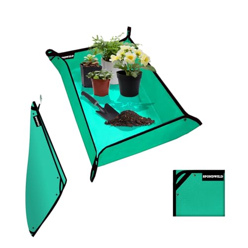 39.5"x31.5" Plant Transplanting Mat - Thickened Waterproof Potting Mat, Succulent Gardening Mat, Portable Repotting Mat for Mess Control, Indoor Outdoor Use (PE-Green) - color: Green, size: 39.5" x 31.5" x 0.1"