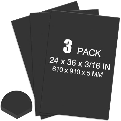ToLanbbt 3 Pack Black Foam Board, 24 x 36 x 3/16" Thick Foam Core Acid Free Poster Foamboard for Art Craft Projects, Painting, Displaying, Signage, Wedding, School - color: Black, size: 24x36"-3P