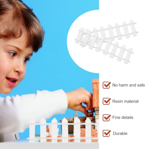 Happyyami Mini Fairy Garden Fence Ornaments 10 Pcs White Plastic Miniature Fence for Succulent Pots DIY Crafting Farm Decor Patio Lawn & Garden