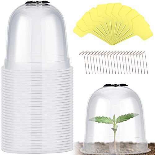 Remerry 20 Pack Garden Cloches for Plants Clear Bell Covers 7.3x6.7 Inch