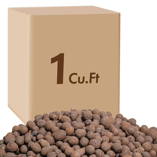 D'vine Dev 1 Cu. Ft Expanded Clay Pebbles, Planter Filler Balls, 97-F-4 | Lightweight & Porous Design, Improves Drainage and Aeration, Moisture Balance, Ideal for Hydroponics, Orchids & Gardening - size: Bulk 1 Cu. Ft