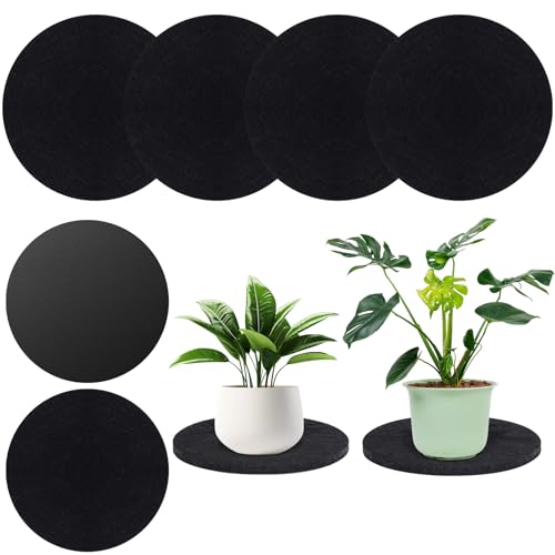 Plant Coaster Mat Reversible(Fabric/Leather),6Pcs Plant Coasters for House Plants Indoor & Outdoor,Household Products Absorbent/Waterproof(8inch) - size: 8 Inch
