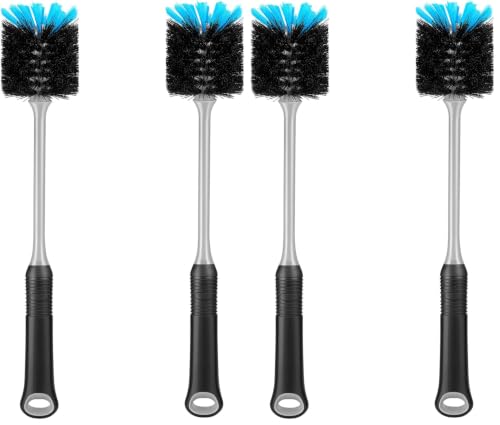 MOSOLAN Water Bottle Cleaning Brush, Long Handle Flexible Scrub Brush for Water Bottles, Glasswares, Mugs, Flasks, Tumblers, Vases, and Kitchen Sink, 4 Pack - size: 2 Count (Pack of 2)