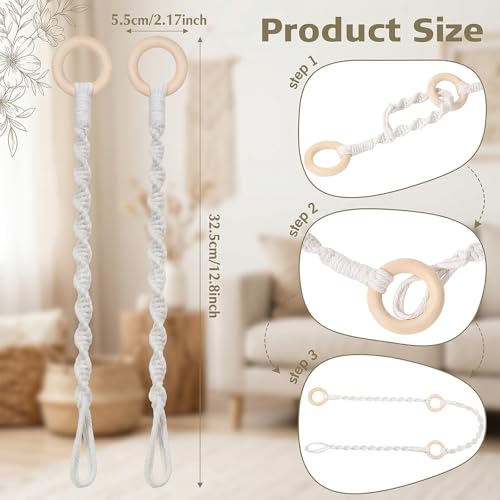 2pcs Adjustable Macrame Chain for Hanging Plants Connectable Rope