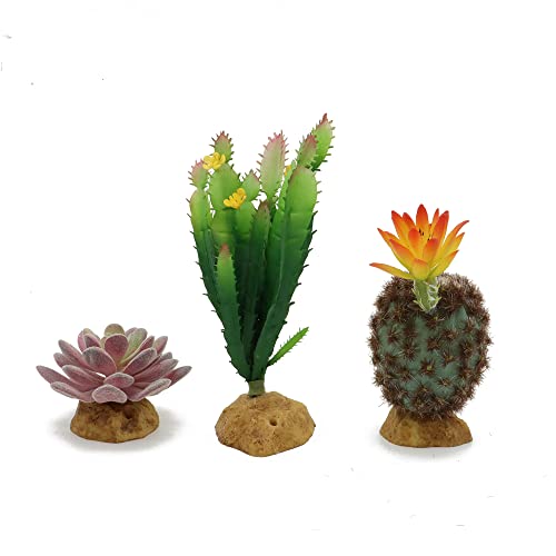 Reptile Plants Succulent Artificial Terrarium Decor Set 3 For Lizard - color: Set 3