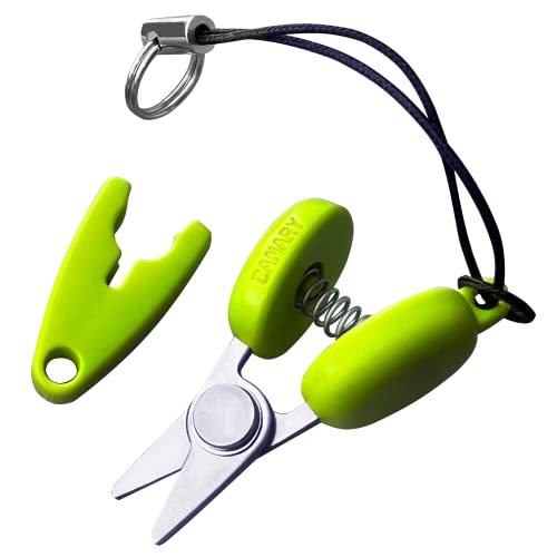CANARY Mini Travel Scissors 1.3" - TSA Approved Portable Tiny Scissors for Yarn, Sewing, Paper - Micro Keychain Snips with Safety Cap, Japanese Stainless Steel Blade, Made in Japan, Green - color: Green