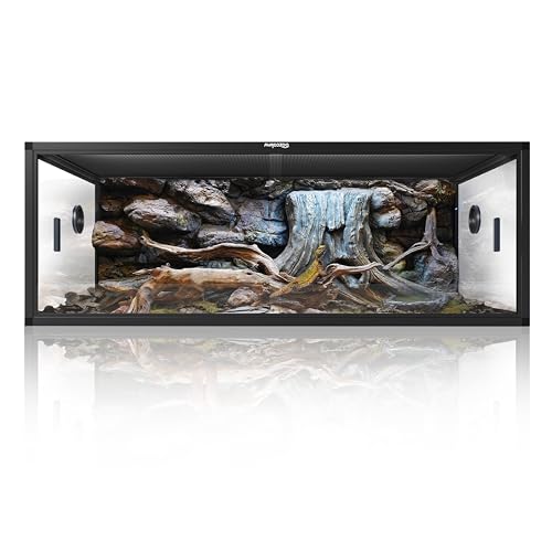 Phailozoo Stackable Reptile Enclosure, 85 Gallon Bearded Dragon Tank - color: Ultimate Black, size: 85 Gallon