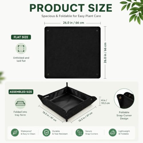 1 Pc Foldable Plant Repotting Mat, 66cm Soil Control Tray