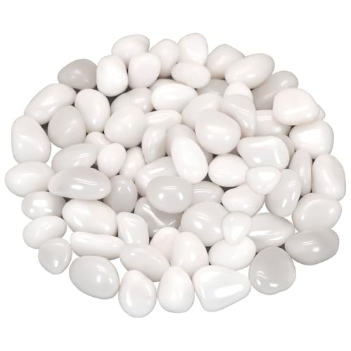 Terrarium Supplies,Virekm River Rocks Decorative Ornamental Pebbles - color: White, size: 1 Pound