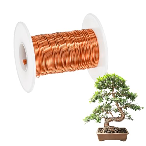 M METERXITY 1-Pack Bonsai Training Wire, 0.8mm x 66ft/20m Anodized Aluminum Bonsai Tree Wire for Fine Trunk/Gardening Branch/DIY Crafting [Orange Red] - color: Orange Red, size: 0.8mm x 66ft/20m