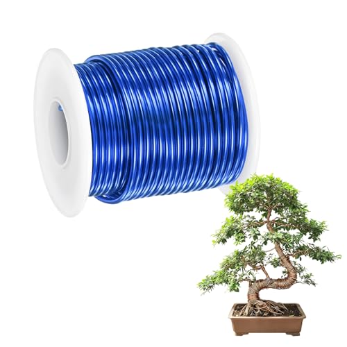 M METERXITY 1-Pack Bonsai Training Wire, 2mm x 49ft/15m Anodized Aluminum Bonsai Tree Wire for Fine Trunk/Gardening Branch/DIY Crafting [Dark Blue] - color: Dark Blue, size: 2mm x 49ft/15m