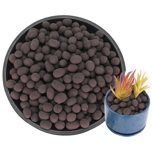 11LB LECA Explanded Clay Pebbles, 14-16mm Lightweight Clay Aggregate for Hydroponic Growing, Premium Grow Media for Orchids, Aquaponics Plants and Horticultural Drainage, Black - color: Black