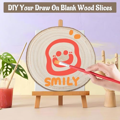 QTLCOHD 12 Pcs 7-8 Inch Large Wood Slice for Centerpieces, Christmas Decor | Natural Rustic Unfinished Wood Slab, Round Wooden Circle with Bark for Tables, Wedding Decoration, DIY Painting Crafts