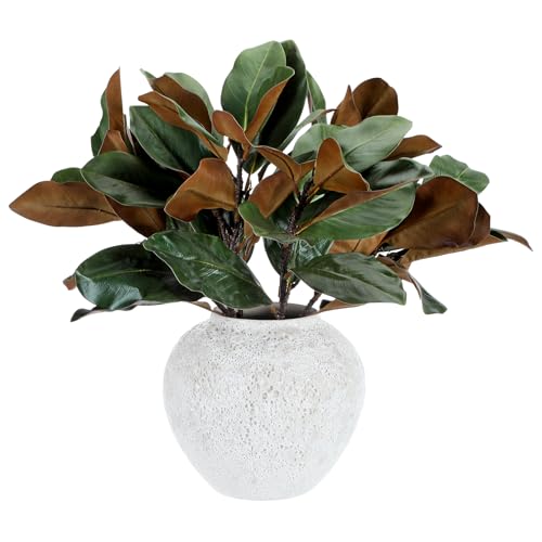 6 Pcs Magnolia Stem Magnolia Artificial Leave Branch Pick, 22 Inch, Green | 3D Fall Magnolia, Pick Faux Stems Twigs Realistic Touch, Faux Greenery Table Centerpiece, Vase Filling Farmhouse Home Office - color: Green, size: 22 Inch