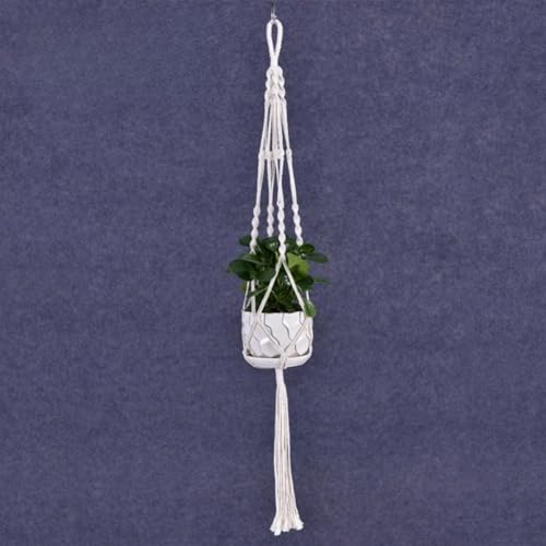 Macrame Plant Hanger, Handmade Cotton Rope Hanging Planter Basket for Indoor Outdoor Plants, Flower Pot Holder for Ceiling Wall Hook, 2 Styles for Small to Medium Pots