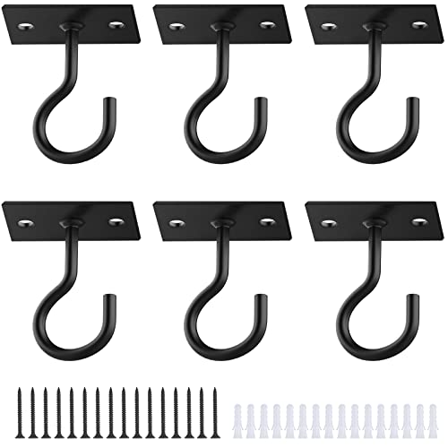 2.5In Metal Plant Wall Hooks 6Pack Bulk Hanging Brackets Indoor Black | Decorative heavy duty metal hangers,for flower baskets, lanterns,bird feeders and wind chimes,home decor indoor and outdoor - color: Black, size: 2.5in&6Pack
