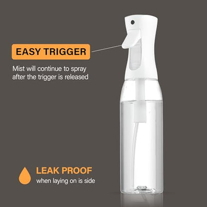 SUPER+ 2 pack continuous spray bottle for hair - 17 OZ Ultra Fine Mist Sprayer | water spray bottle for hair mister spray bottle | hair spray bottles For Hairstyling, Cleaning, Salons (2pk 17oz) - size: (2-Pack) - 17 Oz