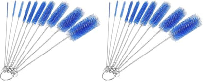 CiaraQ Bottle Cleaning Brushes, 8 Inch Nylon Tube Brush Set, Cleaner for Narrow Neck Bottles Cups with Hook, Set of 10pcs. (Pack of 2) - color: Navy Blue, size: 8.0 Inch (10pcs) (Pack of 2)