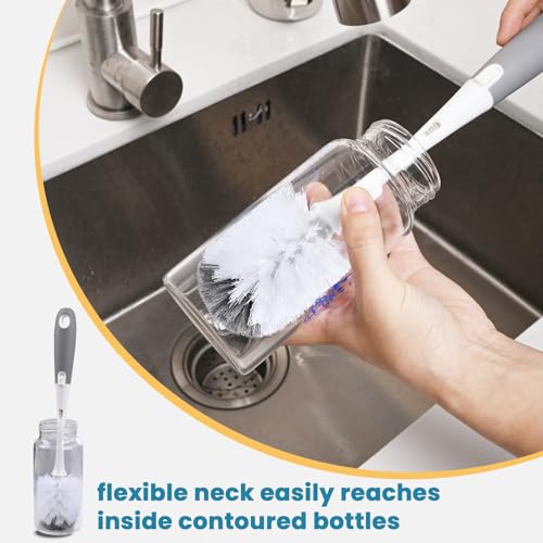 Bottle Brush Replacement Head for OXO Bottle Brush Tot Only, 2 Pack | Bottle Brush Refills, Dual Bristle Design for Baby Bottles, Water Bottles, Glasswares