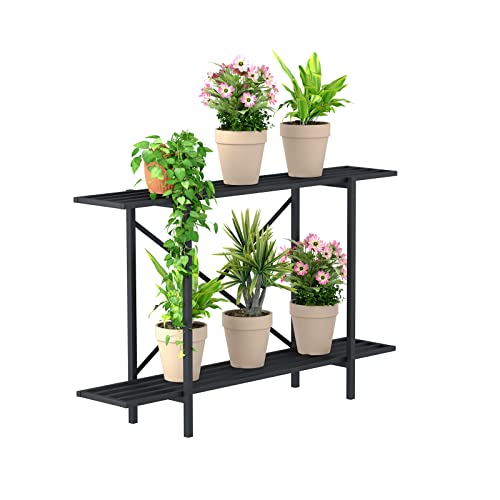 Zhongma 2 Tier Window Height Metal Plant Stand Indoor L45.67 easy assembly