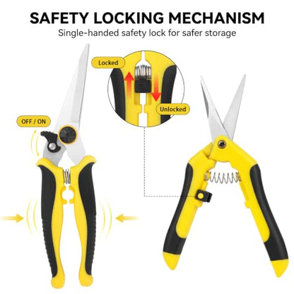 Garden Scissors - Pruning Shears & Garden Tool Set, 4 Pack