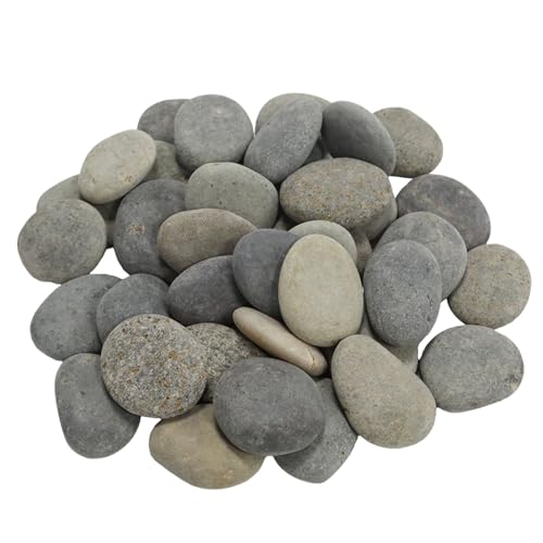 4LB Large Rocks for Painting, 1-2 Inch Natural River Rocks, Decorative Stones for Fish Tank Aquarium Fountain Garden Arts Crafting - size: 1-2 Inch