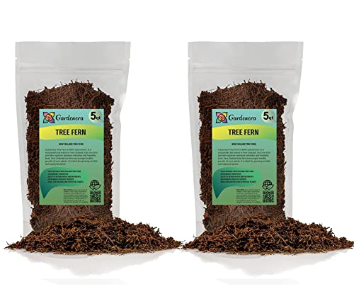 GARDENERA's Premium New Zealand Tree Fern - 10 Quart - Growing Medium for Orchids and Epiphytes | Provides Optimal Drainage and Aeration (2 Bags of 5 Quart) - color: TREE FERN, size: 10 Quart