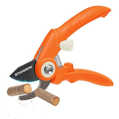 Garden Shears 6.9" Pruning Shears for Gardening Orange - size: 6.9" Bypass Orange