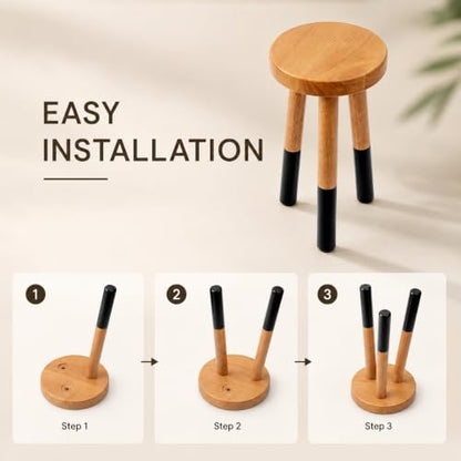 Wood Plant Stand, Indoor Plant Holder, Wooden Pot Stand for Plants - color: 18" Tall Black