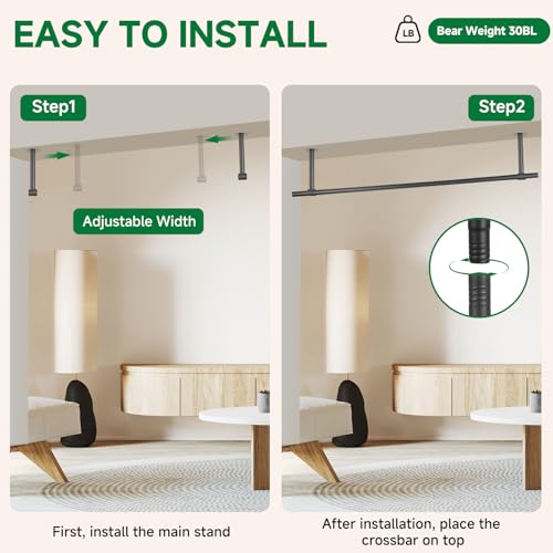 Hanging Planters Rod – Plant Hanger Indoor for Window Ceiling, Hanging Plant Shelf for Wall Planter House Plants, Plant Shelves Metal Holder Bar 47.5In (Pots, plants, chains not included) - size: 47.5In Length-1pc