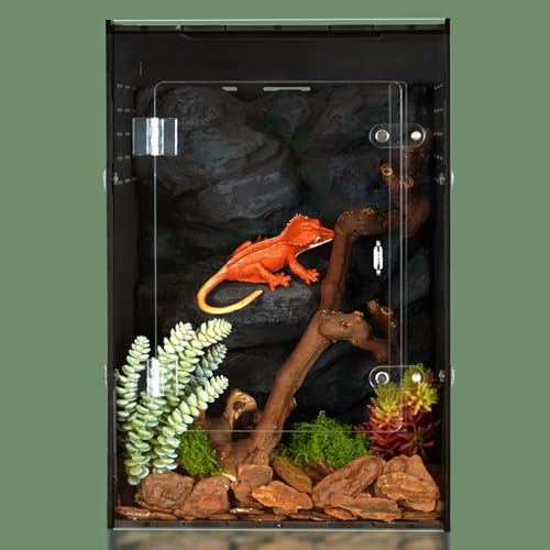 12x12x18 PVC Reptile Enclosure, Front Opening Tank for Reptiles - size: 12"12"18"
