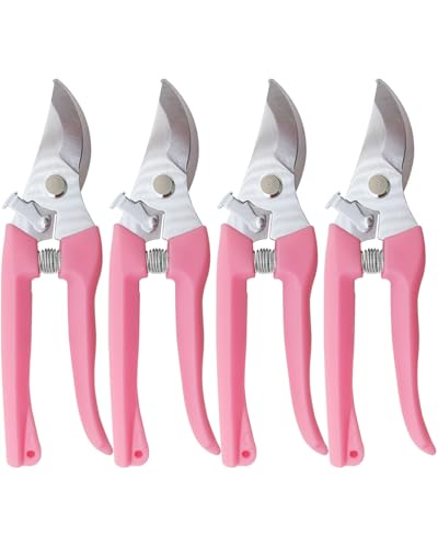 Flower Scissor, Floral Shear for Cutting Fresh Flowers (Pink, 4 Pack) - color: Pink, size: 4 Pack